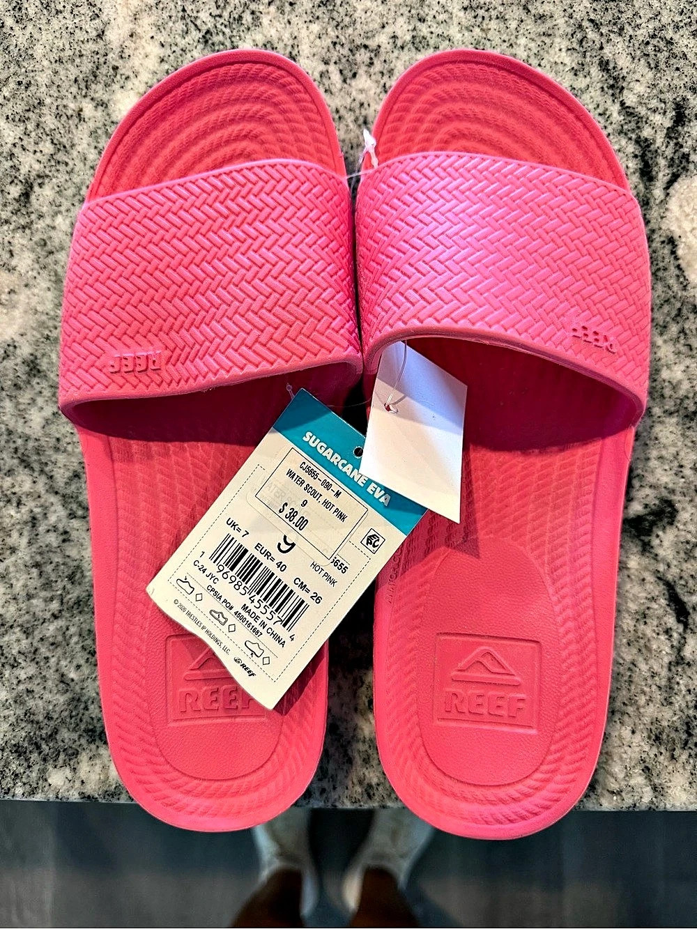 REEF Water Scout Slide Sandal Pink US 9 NWT